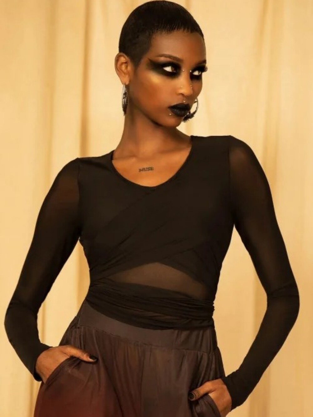 Killstar Sunset Mesh Wrap Crop Top